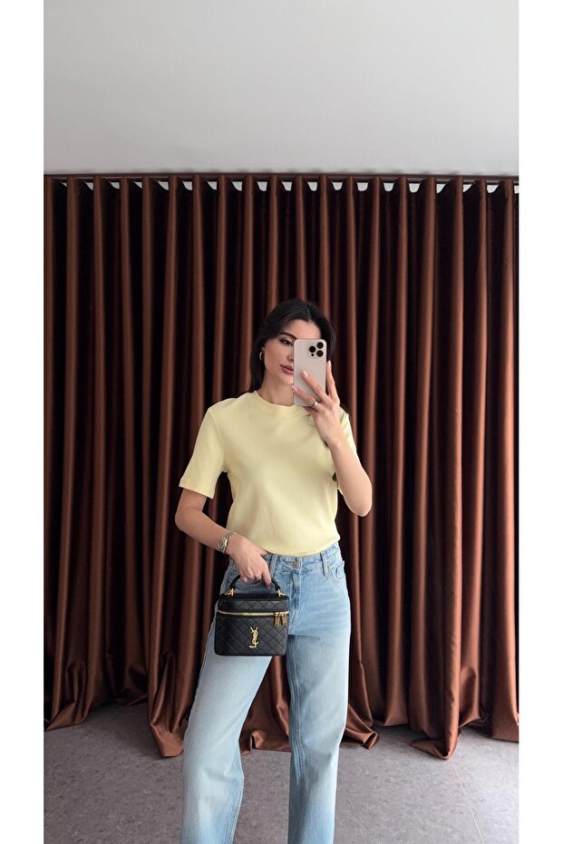 Tok Texture Yellow Basic Tshirt - 1