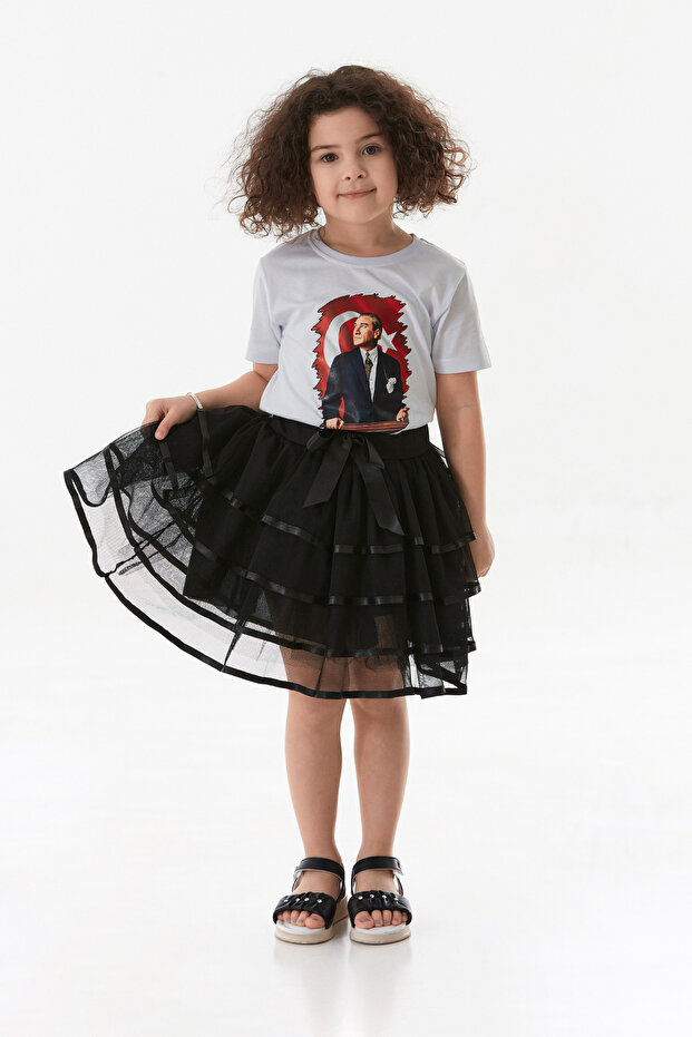 23 April Ruffled Bow Girl's Tuu Skirt