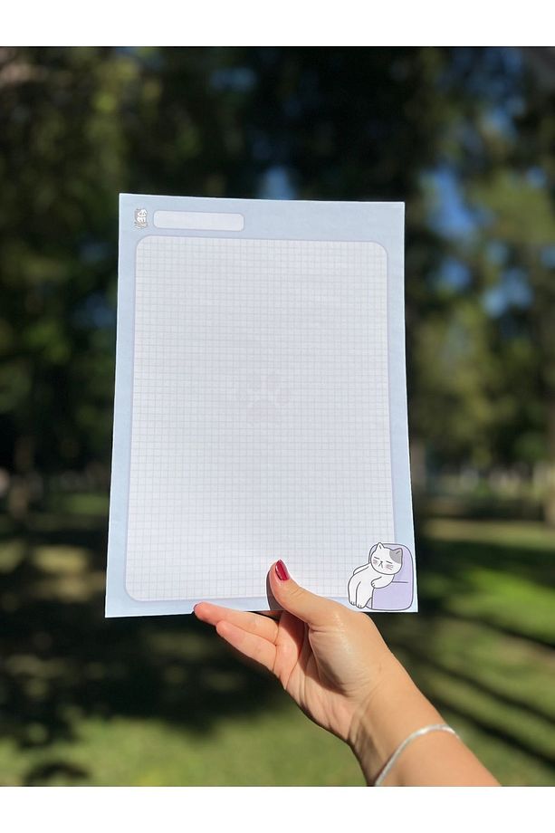 Kedi Desenli 2'li Set (A4-A5) Notepad - Not Defteri - Bloknot (KARELİ) - 6