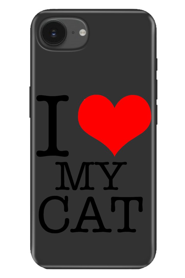 غطاء سيليكون متوافق مع iPhone 16E بتصميم iLoveCat