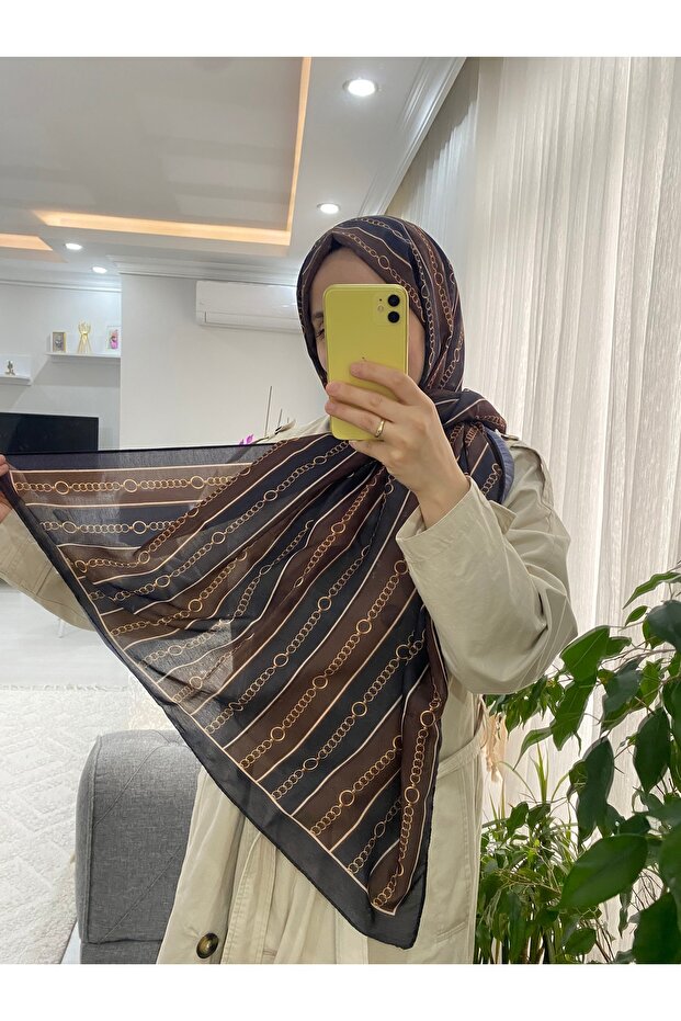 شال قطني بنمط سلسلة - 1