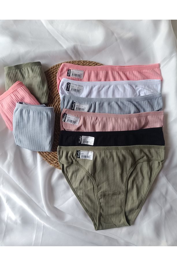 Tutku 6'lı Paket %100 pamuk Fitilli Slip Külot - 1