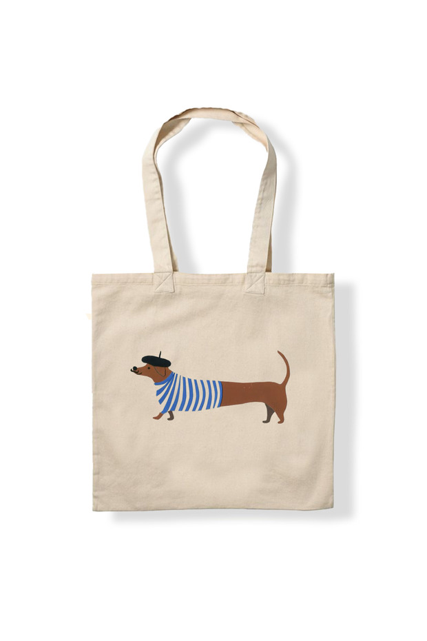 Paris Dog Pattern Cloth Bag