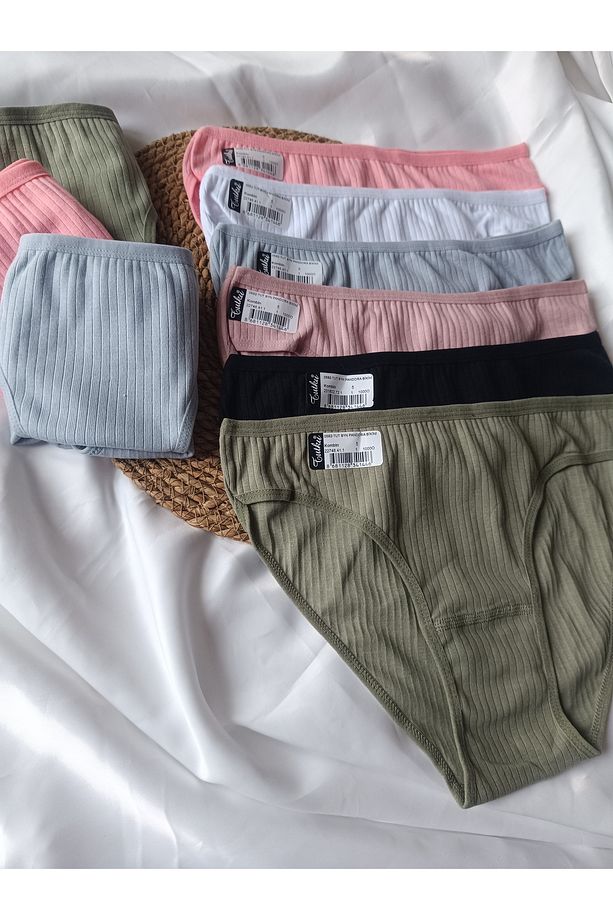 Tutku 6'lı Paket %100 pamuk Fitilli Slip Külot - 3