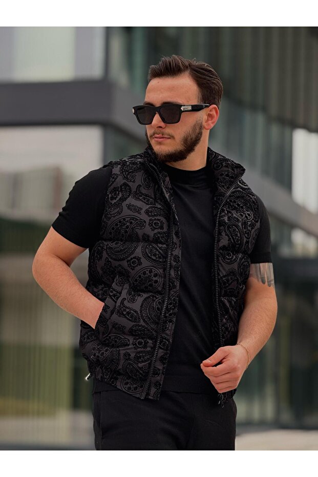 سترة منتفخة منقوشة للرجال - 1