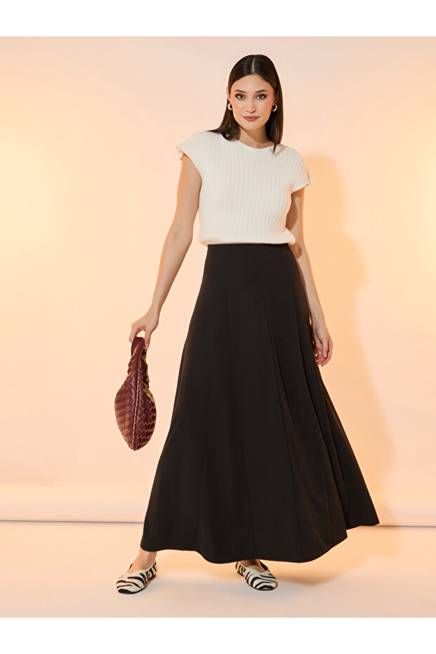 تنورة ماكسي سادة بتصميم A - 1