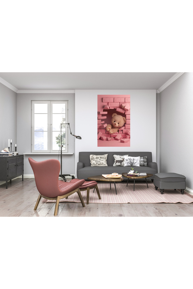 PEMBE AYI DUVAR ÖRTÜSÜ VE DUVAR HALISI - 3