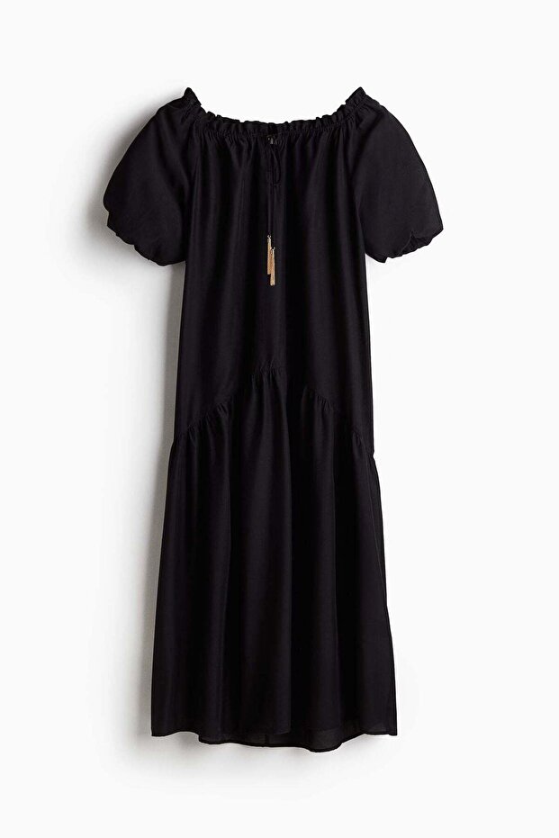 Drawstring-detail dress