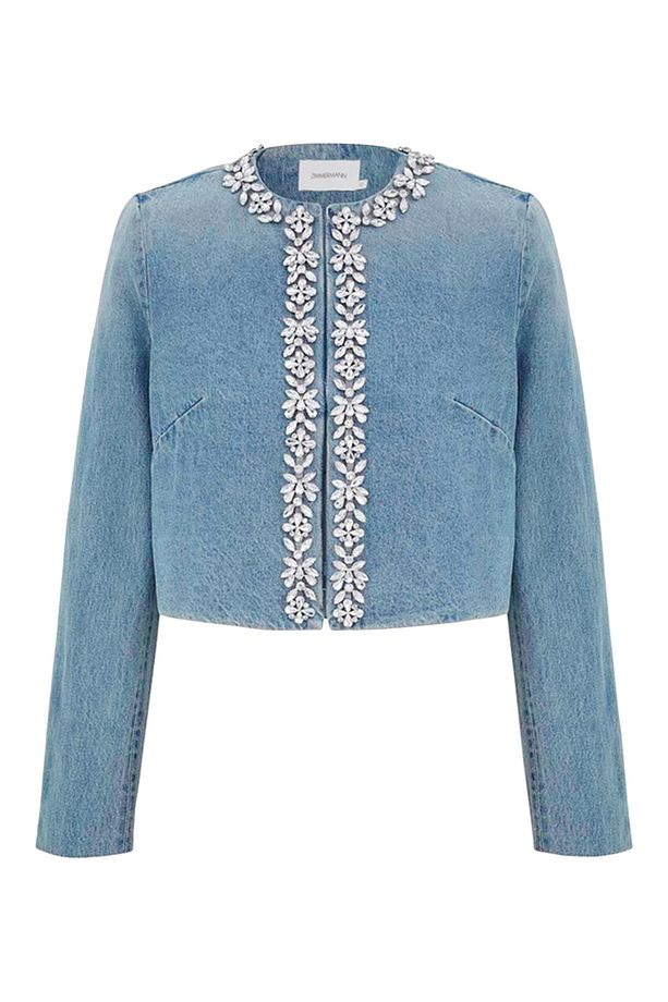 Işıltılı Denim Ceket - 1