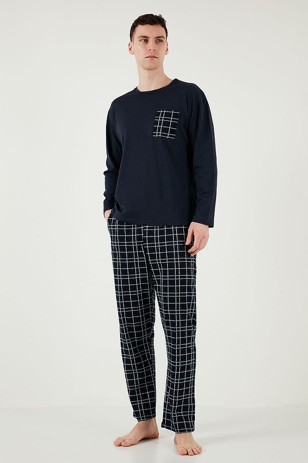 Ekoseli Cepli Beli Lastikli % 100 Pamuk Regular Fit Pijama Takımı Erkek PİJAMA TAKIMI 657200 - 2