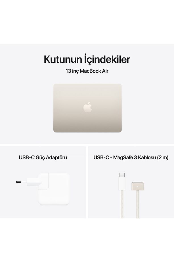 13" MacBook Air: Apple M4 chip with 10-core CPU and 8-core GPU, 16GB, 256GB SSD - Yıldız Işığı - 11