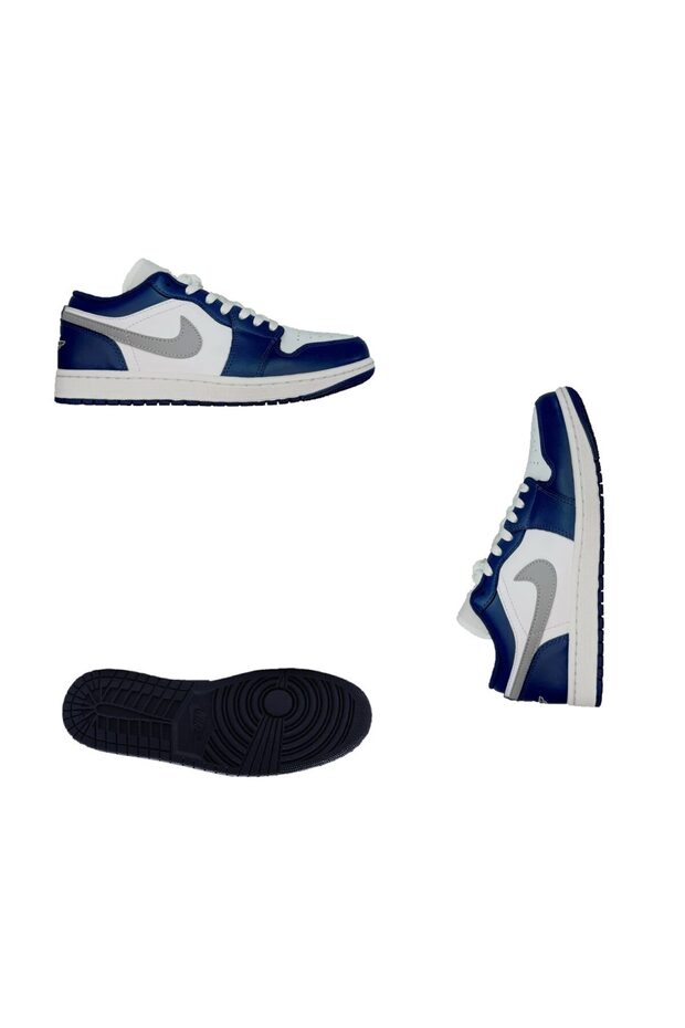 Męskie buty sznurowane w kolorze granatowo-białym - 3