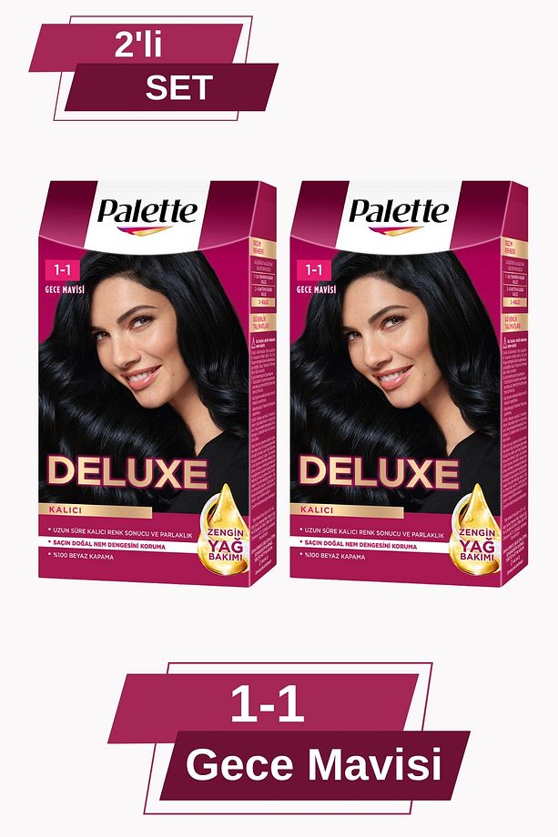 Deluxe 1-1 Gece Mavisi X 2 Adet Saç Boyası - 1