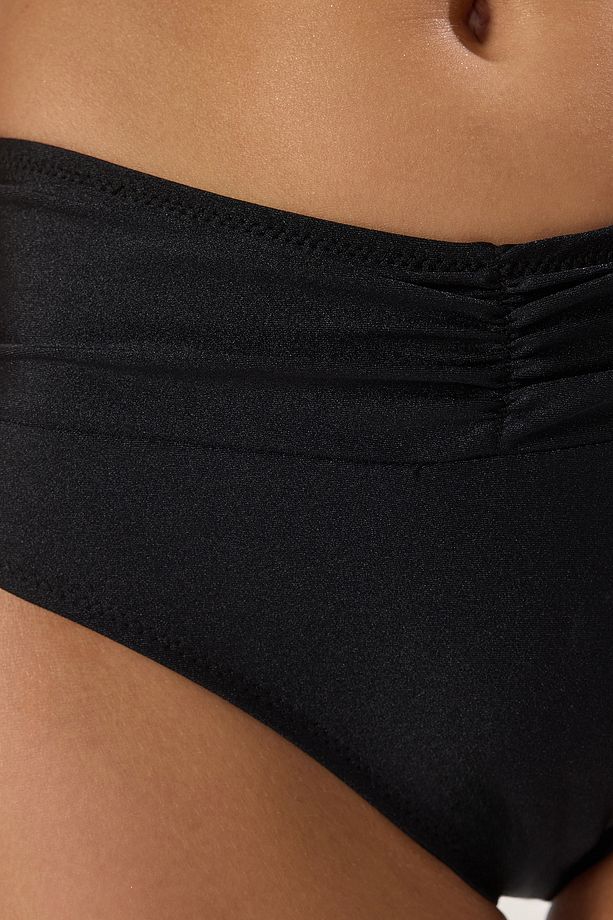 Siyah Drapeli Regular Bikini Altı TBESS25BA00039 - 3