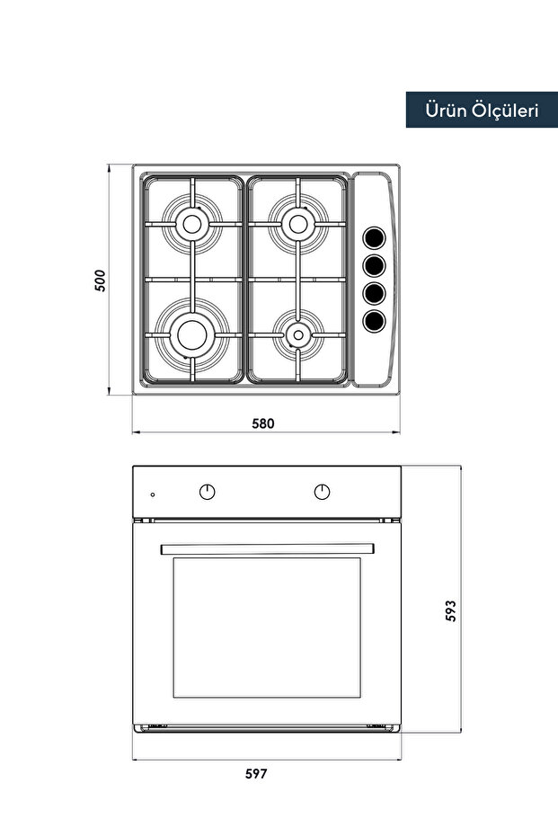 Inox Ankastre 2 li Set - 4