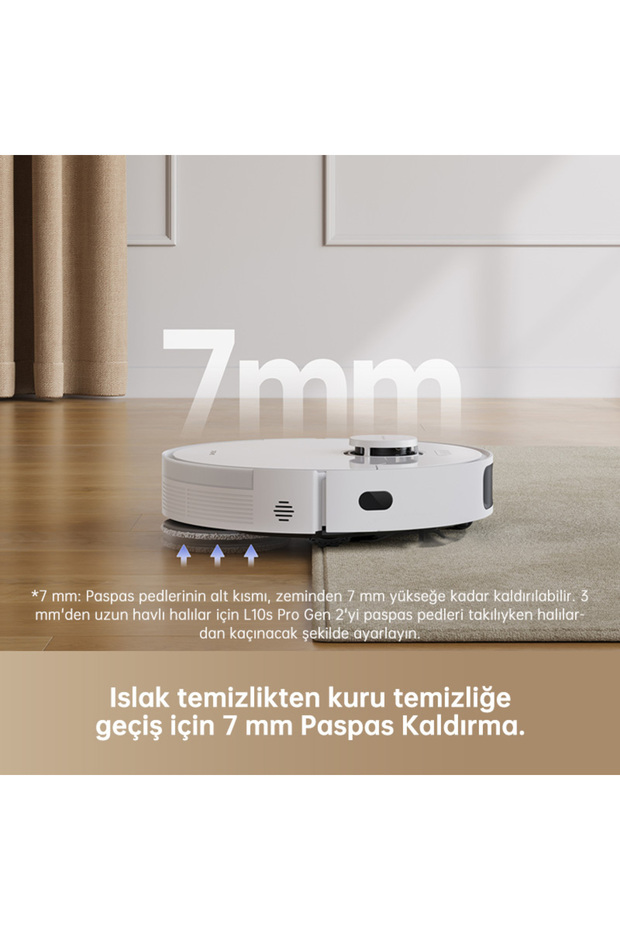 L10s Pro Gen 2 Robot Süpürge Beyaz, 7.000Pa Emiş Gücü - 5