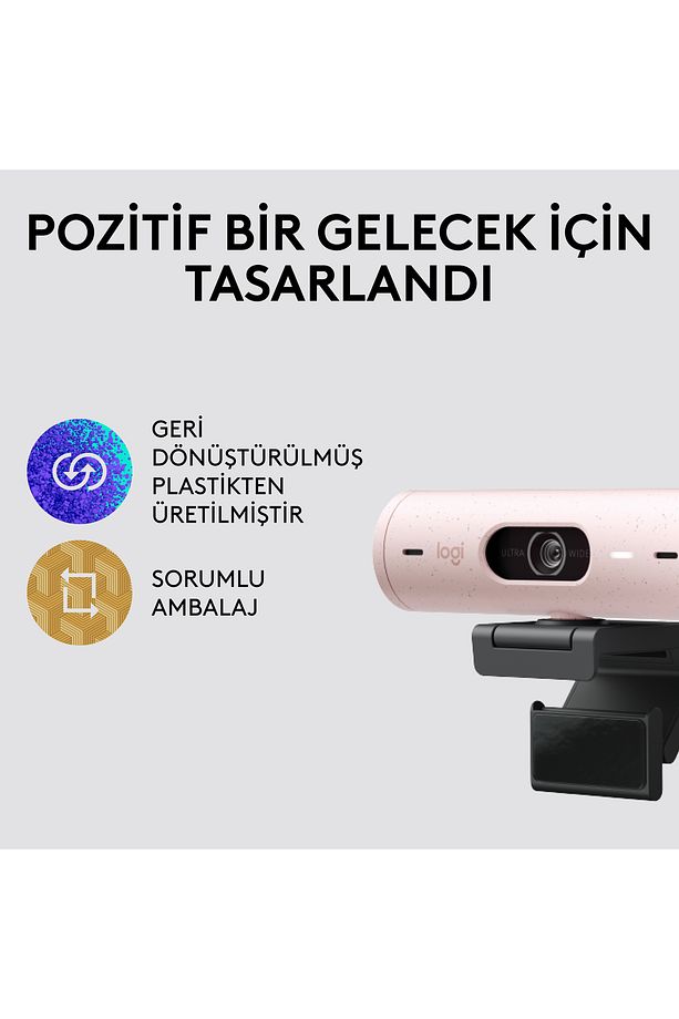 BRIO 500 Full HD 1080p Mikrofonlu Web Kamerası - Pembe - 6