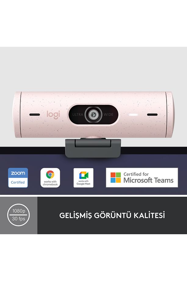 BRIO 500 Full HD 1080p Mikrofonlu Web Kamerası - Pembe - 3
