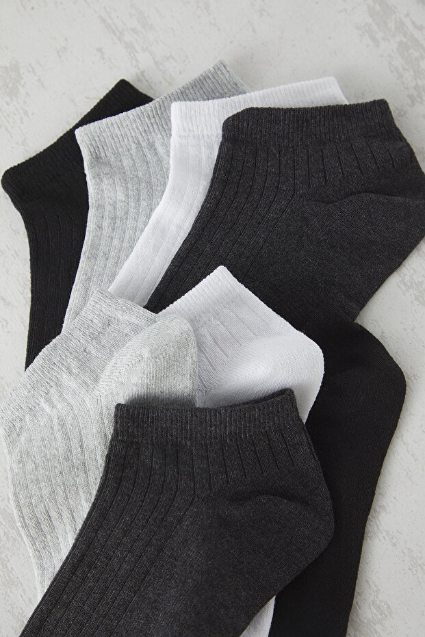 Çok Renkli Unisex 8'li Pamuklu Patik Erkek Çorap TEDAW25CO00005 - 5