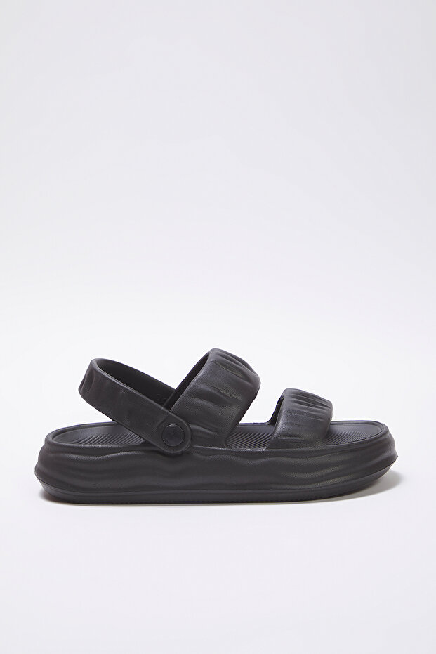 Schwarze Eva-Sandalen mit doppelter Band-Lichtsohle für Damen TAKSS25SD00032 - 5