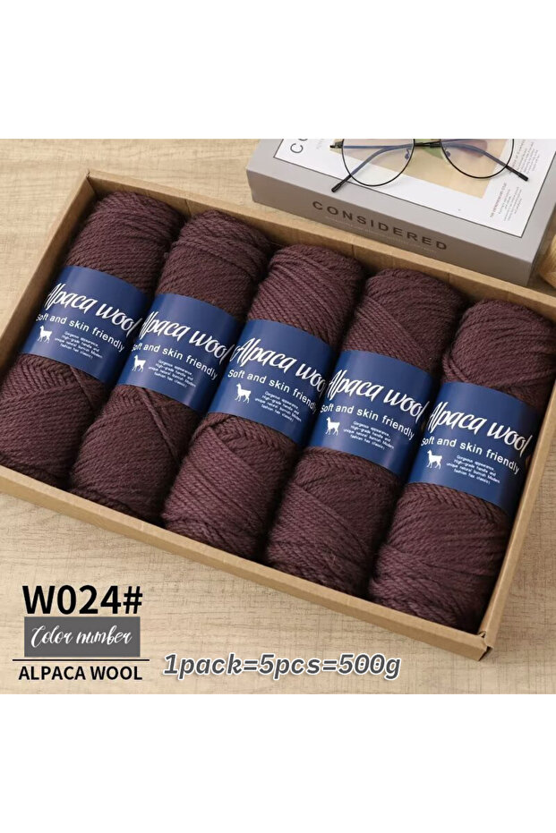 024 withered roses 500g alpaca wool yarn, coarse yarn, hand woven to make warm and fashionable sweat
