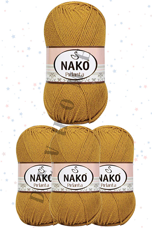 Nako Diamond Hand Knitting Yarn Amigurumi Yarn 4 Pieces Mixed Colors 225 Meters 100% Premium Micro Acrylic