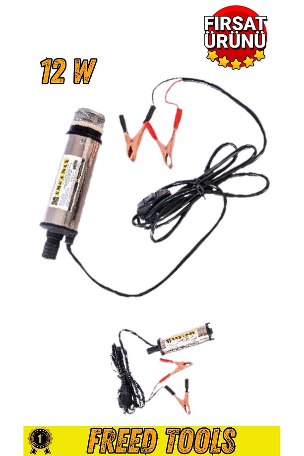 12 Volt Mazot Ve Su Zeytin Yağı Vs Sıvı Aktarma Pompası Dalgıç Pompa - 2