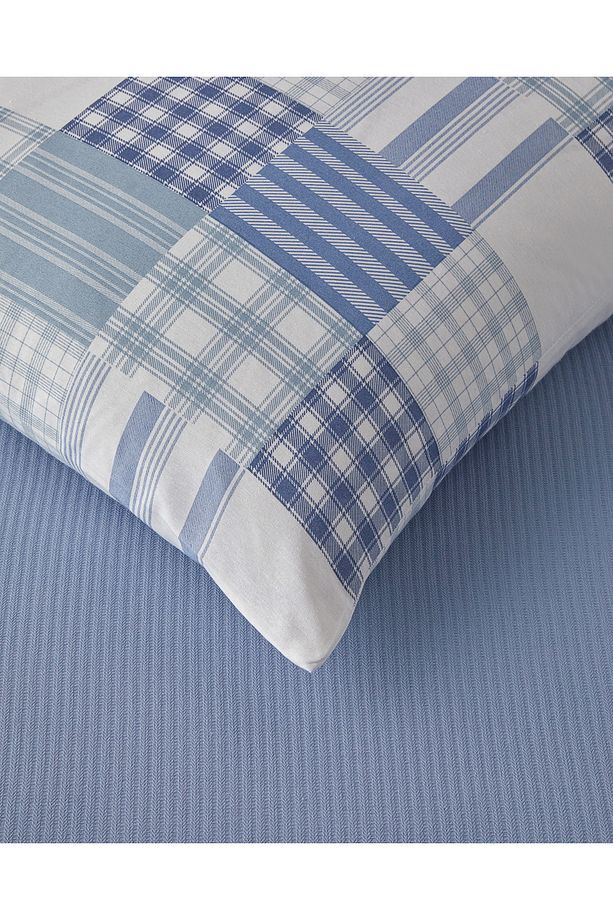 Modern Plaids Soft Tek Kişilik Pike Takımı 150x220 cm Mavi - 4