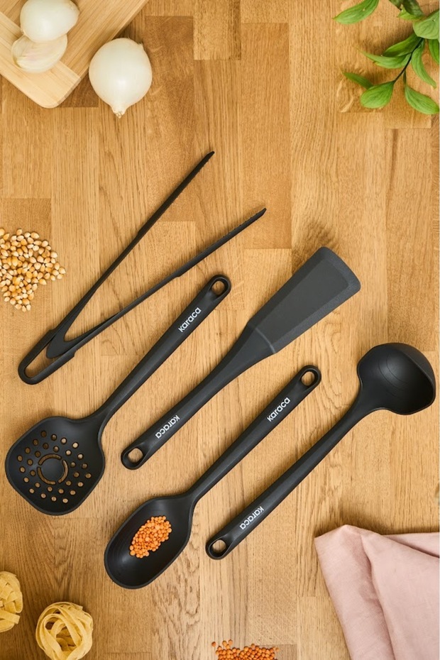 Chef's Star 5 Parça Servis Seti Siyah - 1