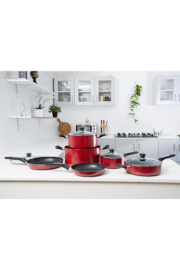 10 Pcs Aluminum Non-Stick Cookware Set