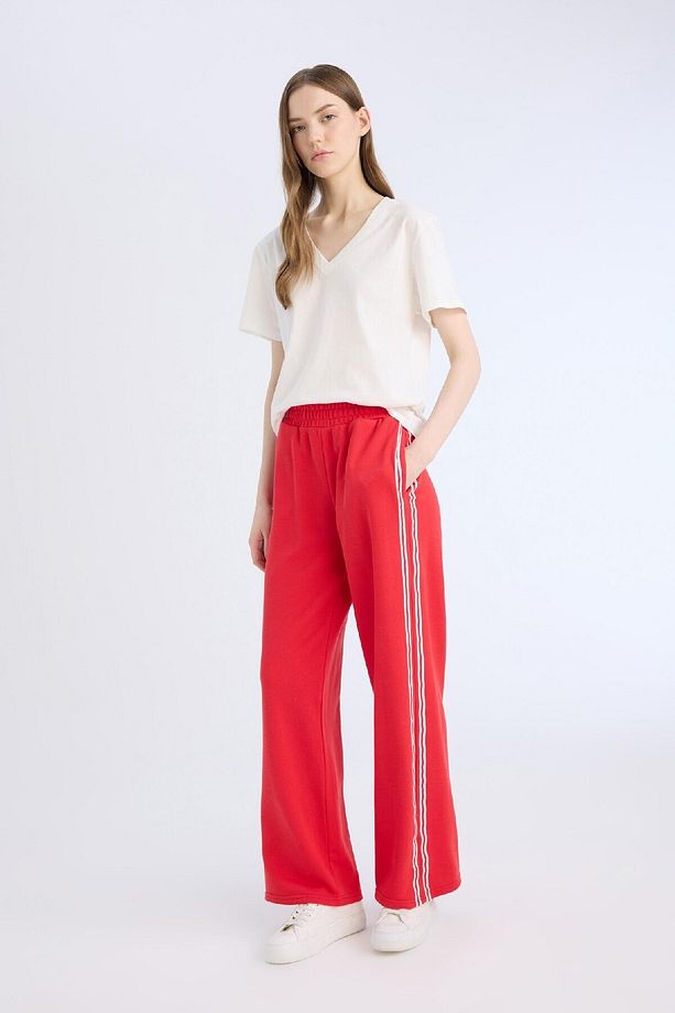 Coool Wide Leg Eşofman Altı Basic Düz Beli Lastikli Geniş Bol Paça E5374ax25sp - 4