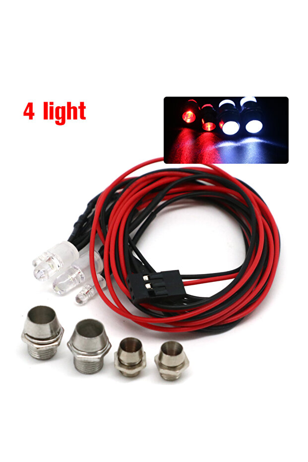 4 مصابيح LED 2 / 4 / 6 / 8 مصابيح أمامية ليلية RC بطول 70 سم مصابيح أمامية LED 3/5 مم للطراز D