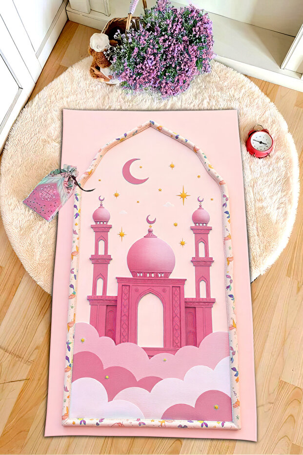 Digital Printed Non-Slip Base Artificial Intelligence Design Educational Small Child Prayer Mat Prayer Mat 60 X 100