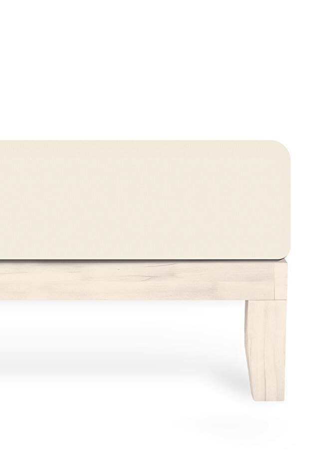 100% Cotton Combed - Elastic Sheet |   Single |   Intermediate Size |   Plus Size - Fitted - Ecru - 2