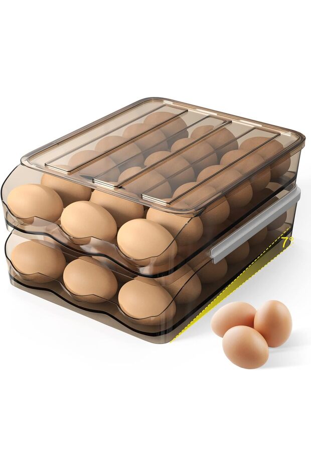 2 Layer Egg Holder, Automatically Rolling Egg Storage Container for Refrigerator,for Household - 1