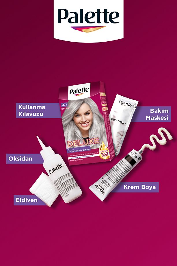 DELUXE SAÇ BOYASI U71 ELMAS GRİSİ - 4