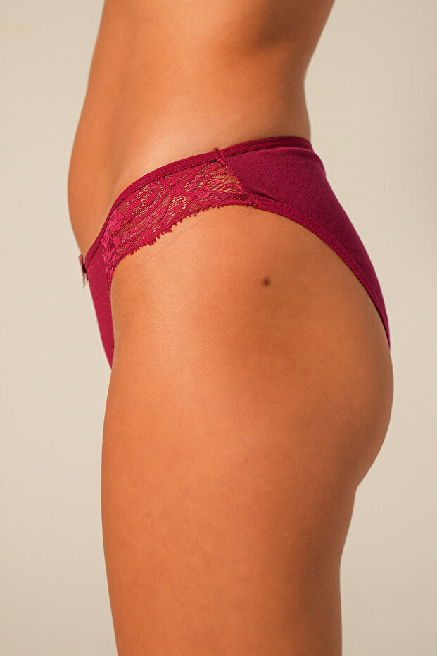 Bordo Dantelli Bikini Külot - 2