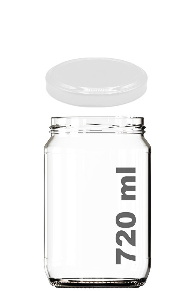 720 ml Honey Jar with Metal Lid 720 Cc Transparent Canning Jar 1 Piece (Takes 1 kg Honey)