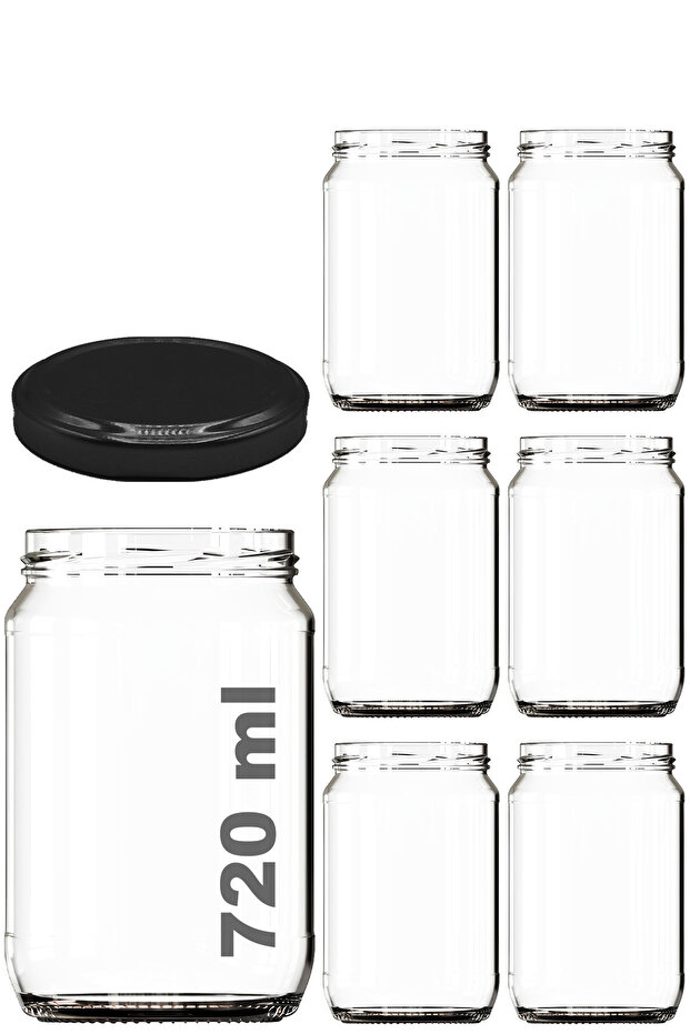720 ml Honey Jar with Metal Lid 720 Cc Transparent Canning Jar 6 Pieces (Takes 1 kg Honey)