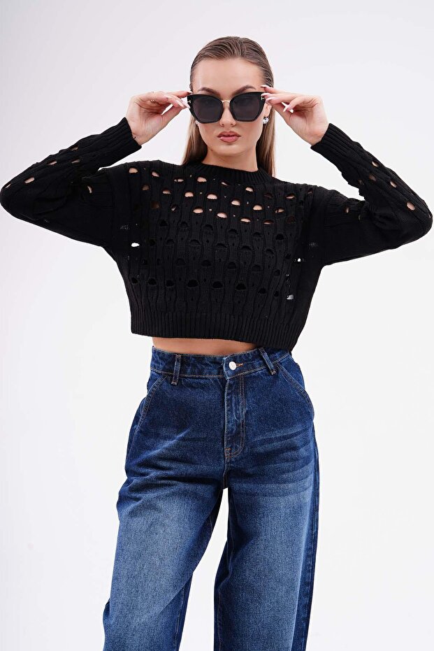 Kadın File Triko Örme Kazak 245141 - - 2