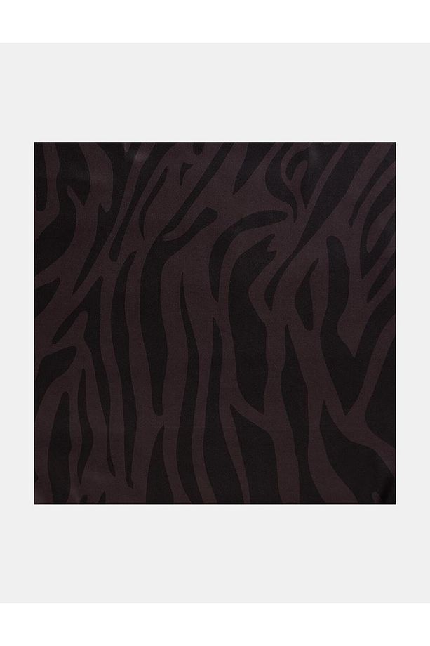 Zebra Desenli Eşarp Koyu Kahve - 1