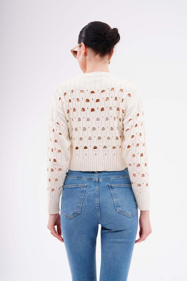 Kadın File Triko Örme Kazak 245141 - - 5