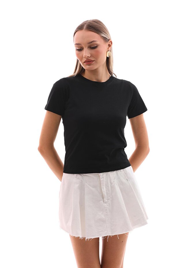 Women's Crew Neck Short Sleeve Basic T-Shirt 260022