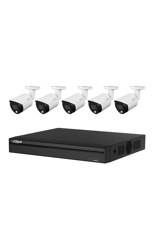 5 Kameralı 2 Mp Gündüz/Gece Renkli Kayıt IP Kamera Seti Kuruluma Hazır - 1