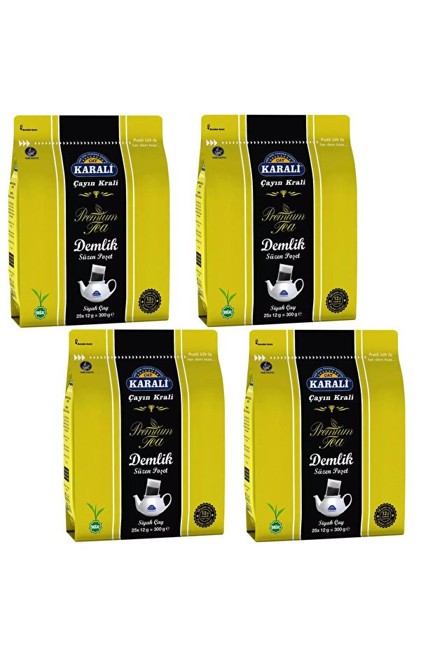 Set of Black Tea Bags, Karali Premium Teapot Bag of 4 Units