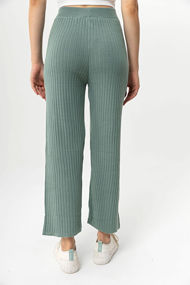 Kadın Fitilli Triko Örme Pantolon - 5