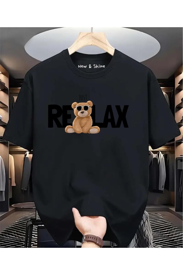 Relax Bear Printed Oversize T-Shirt