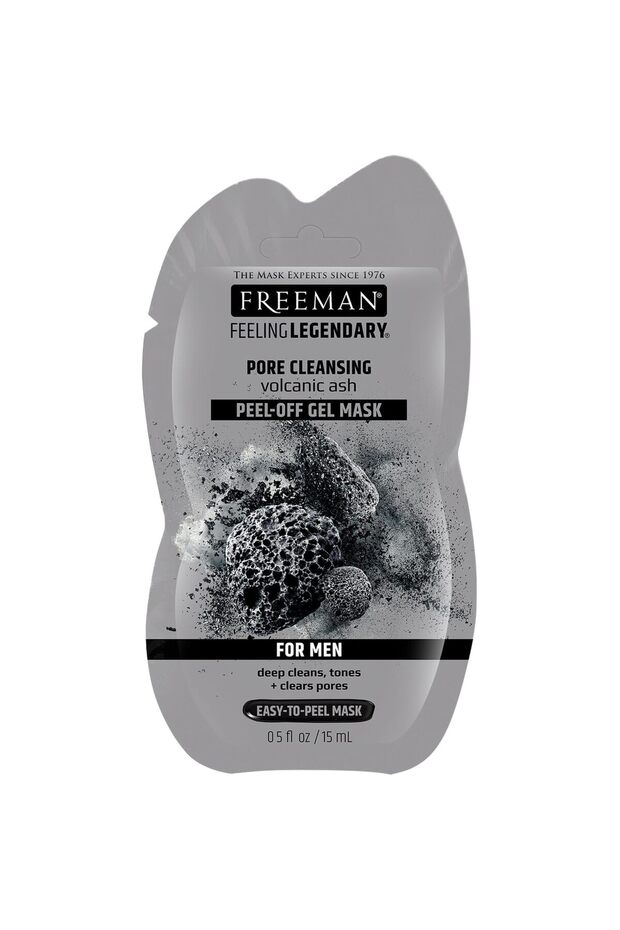 Freeman Pore Clearing Peel Off Gel Face Mask With Volcanic Ash Tube for Men, 0.5 Oz