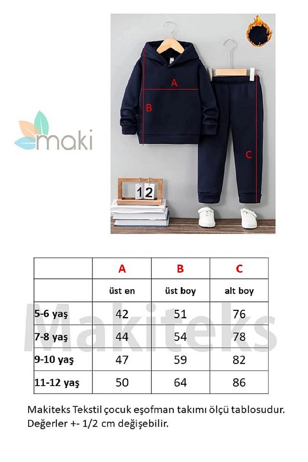 Kışlık Kız Erkek Çocuk Eşofman Takımı 5 6 7 8 9 10 11 12 yaş Unisex Örümcek - 4