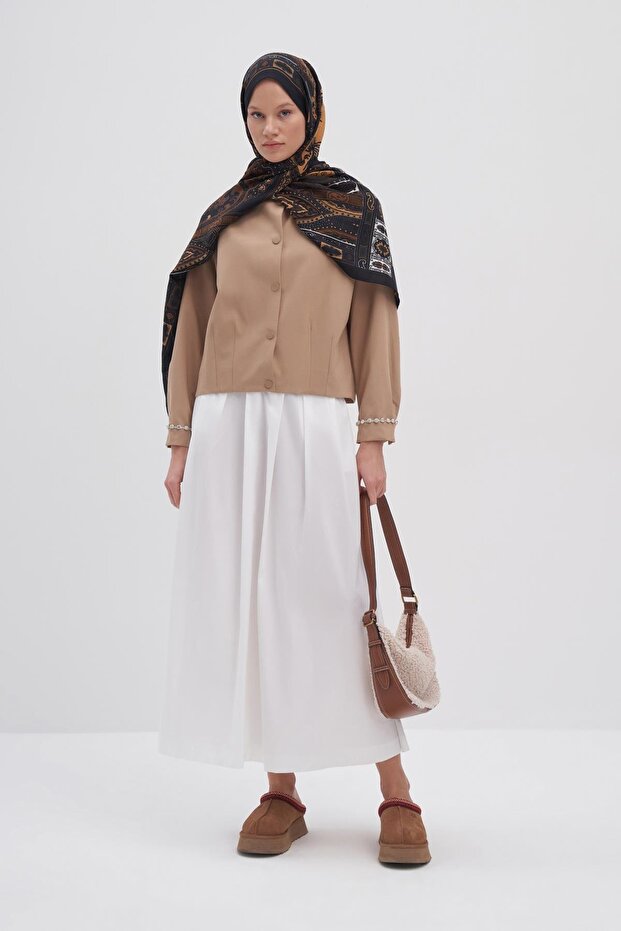 Deep Karamel Early İpek Şal - 5